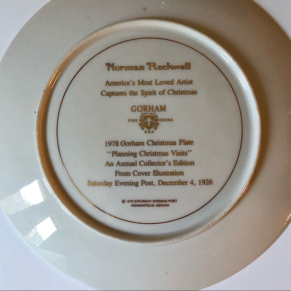 Norman Rockwell 1978 Gotham Christmas Plate “Planning Christmas Visits” - Picture 2 of 2